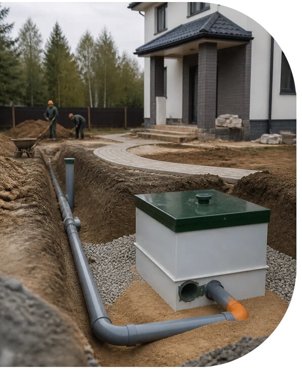Автономная канализация под ключ для частного дома в Приморско-Ахтарске